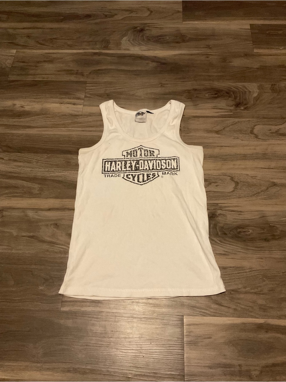 Harley-Davidson White Tank with Black Logo